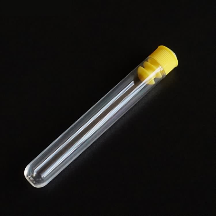 Custom quality clear round bottom plastic testing tube with colorful lid